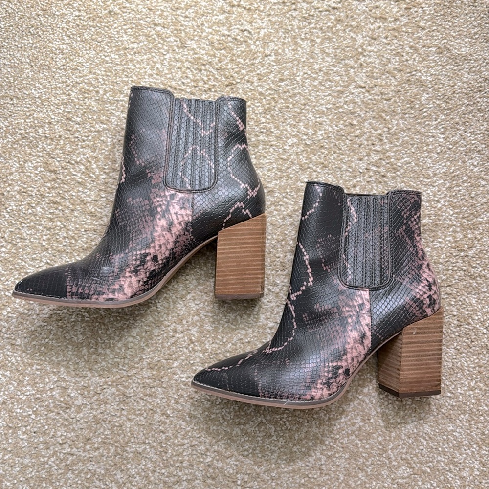 Madden snakeskin ankle boot